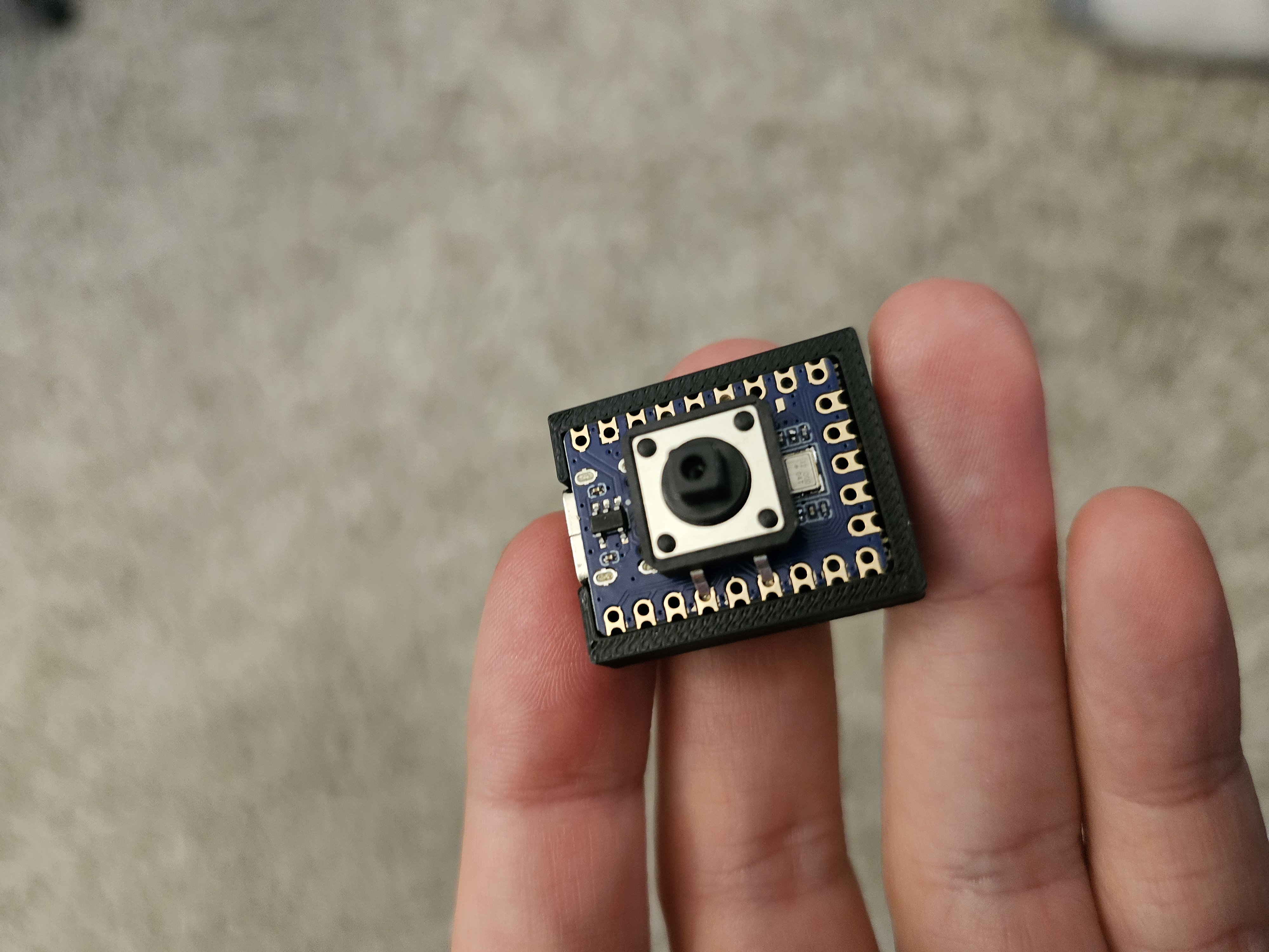 Put device into base 3D print — Mighty Mini Macro Pad